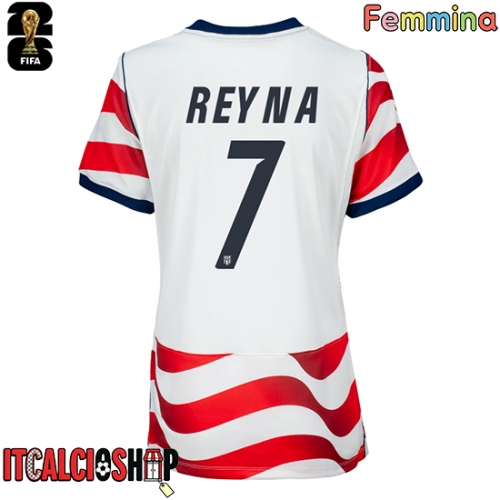 Stati Uniti Giovanni Reyna #7 Prima Maglia Femmina Mondiali 2026 Manica Corta